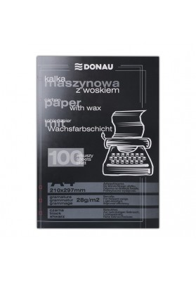 Kalka maszynowa DONAU z woskiem, A4, 100szt., czarna