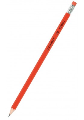 Ołówek drewniany z gumką q-connect hb, lakierowany, czerwony - 12 szt