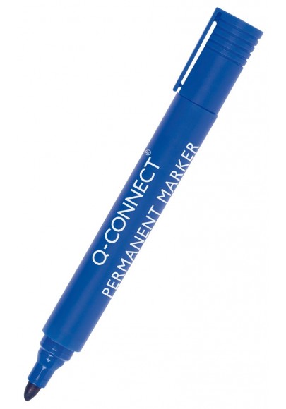 Marker permanentny q-connect, okrągły, 1, 5-3mm (linia), niebieski - 10 szt