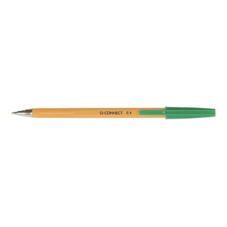 Długopis q-connect z wymiennym wkładem 0,4mm (linia), zielony - 20 szt