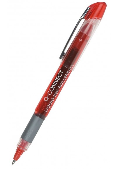 Cienkopis kulkowy q-connect 0,5mm (linia), czerwony - 10 szt