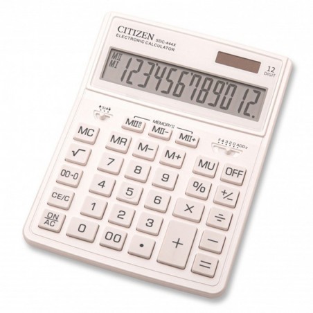 Kalkulator biurowy CITIZEN SDC-444XRWHE, 12-cyfrowy, 199x153mm, biały