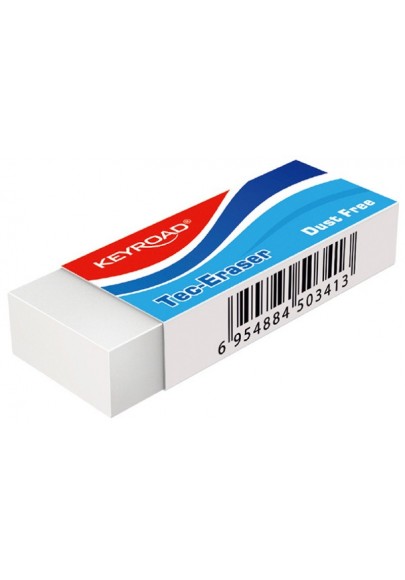 Gumka uniwersalna keyroad tec-eraser, pakowane na displayu, biała - 20 szt