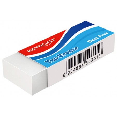 Gumka uniwersalna keyroad tec-eraser, pakowane na displayu, biała - 20 szt