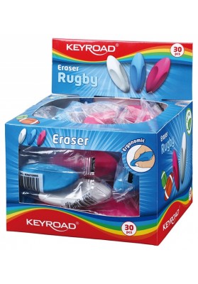 Gumka uniwersalna keyroad rugby, pakowane na displayu, mix kolorów - 30 szt