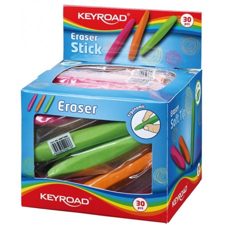 Gumka uniwersalna keyroad stick, pakowane na displayu, mix kolorów - 30 szt