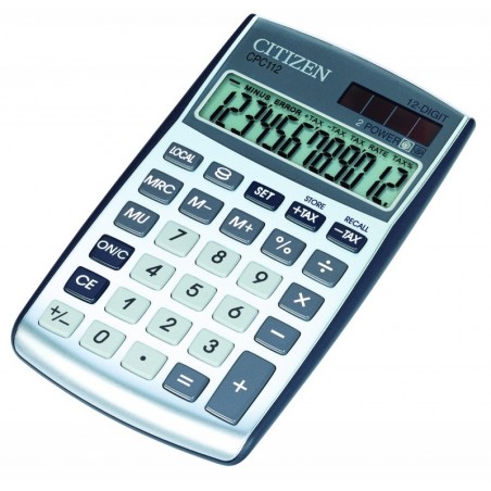 Kalkulator biurowy citizen cpc-112 wb, 12-cyfrowy, 120x72mm, srebrny