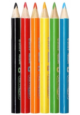 Kredki ołówkowe keyroad mini, trójkątne, 6szt., mix kolorów