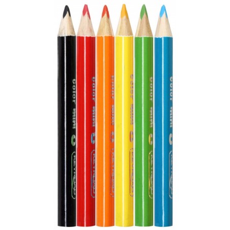 Kredki ołówkowe keyroad mini, trójkątne, 6szt., mix kolorów