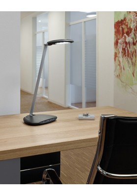 Lampka LED na biurko MAULpulse Colour Vario, 7W, ze ściemniaczem, srebrno-czarna