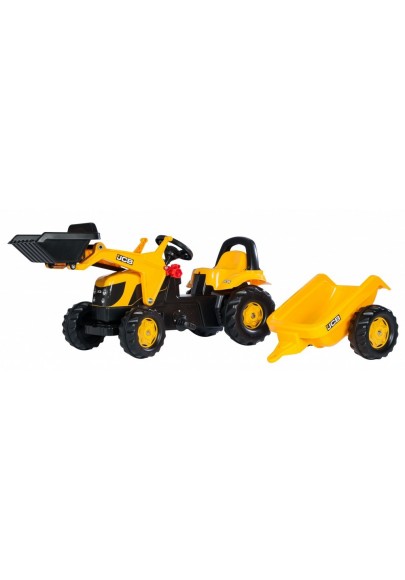 Rolly toys rollykid traktor na pedały jcb z łyżką i przyczepą 2-5 lat