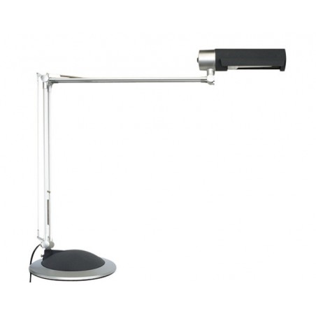Lampka energooszczędna na biurko mauloffice, 20w, mocowana zaciskiem, srebrno-czarna