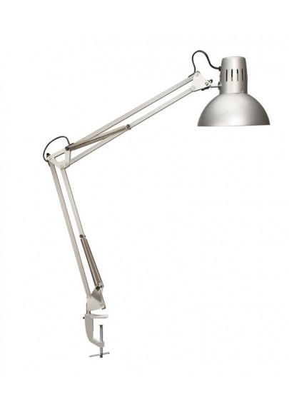 Lampka energooszczędna na biurko maulstudy, bez żarówki, mocowana zaciskiem, srebrna