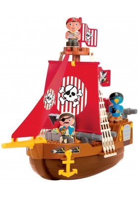 Ecoiffier Abrick Klocki Zestaw Statek Piracki z figurkami piratów 23 el.