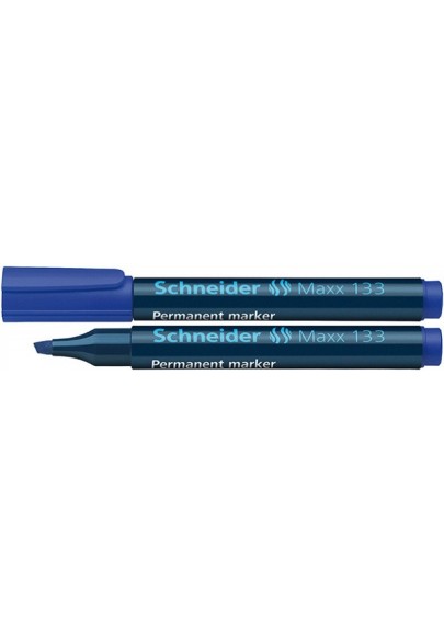 Marker permanentny schneider maxx 133, ścięty, 1-4mm, niebieski - 10 szt