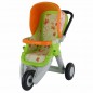 Duży wózek spacerówka  dla lalek zielono-pomarańczowy