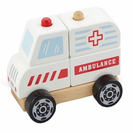 Viga drewniane klocki ambulans karetka pojazd auto pogotowie