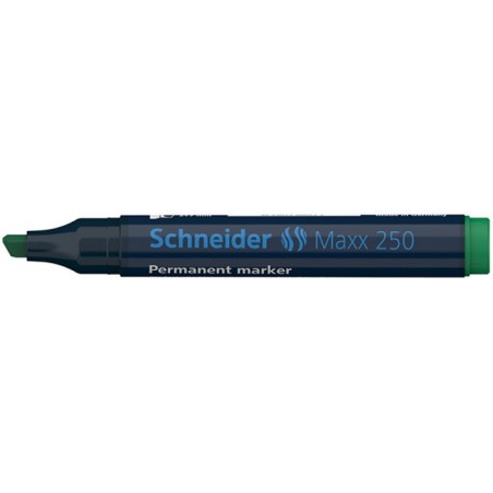 Marker permanentny schneider maxx 250, ścięty, 2-7mm, zielony