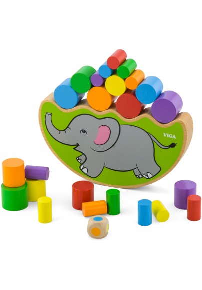 Drewniana układanka balansujący słoń viga toys montessori