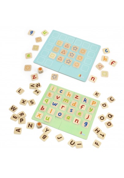 Gra zapamiętywanie memo literki nauka alfabetu viga montessori