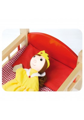 Drewniane łóżeczko dla lalek do 50 cm z pościelą viga