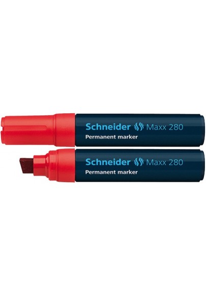 Marker permanentny schneider maxx 280, ścięty, 4-12mm, czerwony