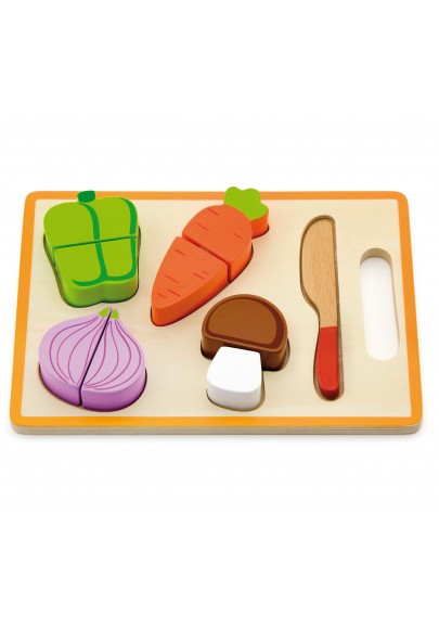 Drewniany zestaw deska nóż do krojenia warzywa viga toys