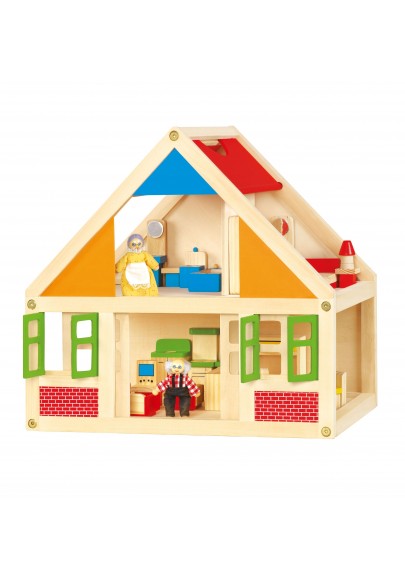 Viga toys drewniany domek dla lalek