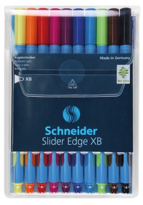 Zestaw długopisów w etui SCHNEIDER Slider Edge, XB, 10 szt., miks kolorów