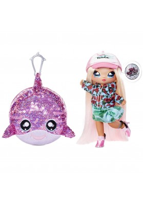 Na! Na! Na! Surprise Sparkle - Lalka Krysta Splash i Delfin w balonie z konfetti Seria Cekinowa Pom