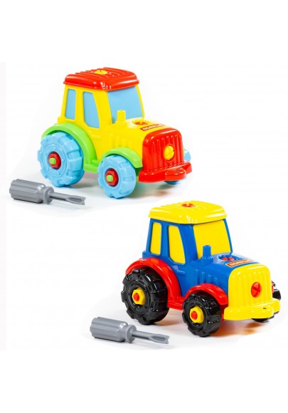 Kolorowy traktor ze śrubokrętem (20 el.)