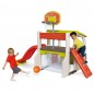 Smoby wielofunkcyjny plac zabaw zjeżdżalnia domek z daszkiem i koszykówką fun center