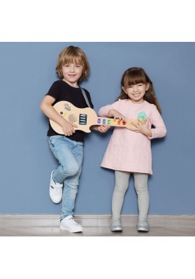 CLASSIC WORLD Gitara Drewniana Elektryczna Świecąca Dla Dzieci