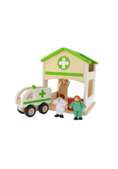 Mini szpital drewniany zestaw masterkidz makieta