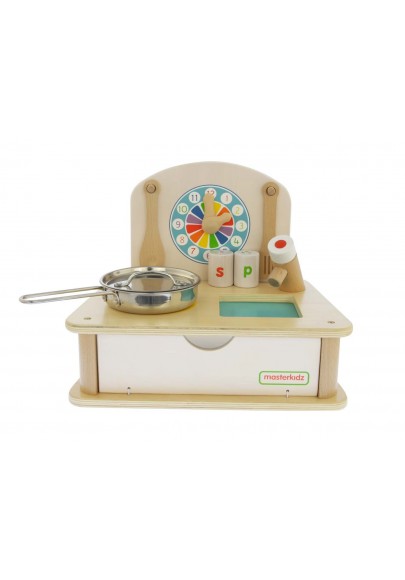 Drewniana mini kuchenka dla dzieci masterkidz + akcesoria