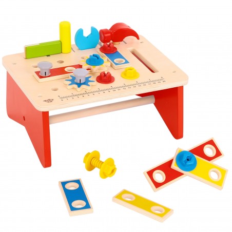 Tooky toy drewniany stół warsztatowy z narzędziami