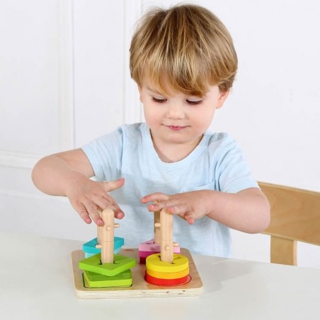 Tooky toy drewniany sorter kolory kształty edukacyjna układanka zręcznościowa