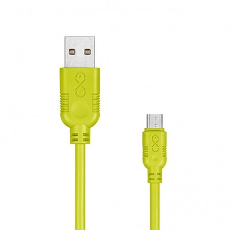Uniwersalny kabel Micro USB EXC Whippy, 2m, limonkowy