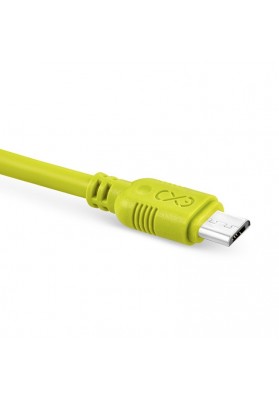 Uniwersalny kabel Micro USB EXC Whippy, 2m, limonkowy