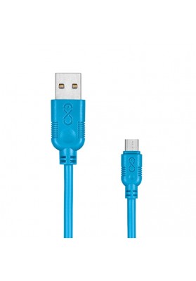 Uniwersalny kabel Micro USB EXC Whippy, 0,9m, niebieski