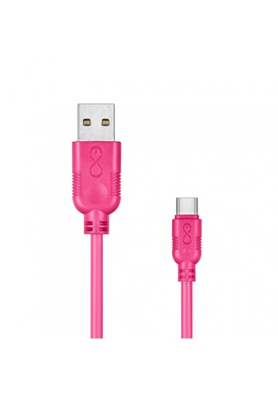 Uniwersalny kabel usb 2.0 do usb-c exc whippy, 0,9m, różowy