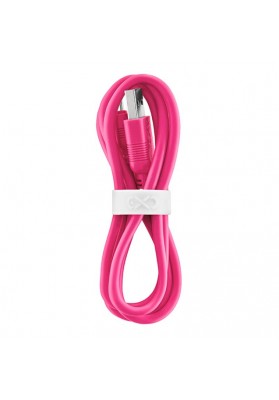Uniwersalny kabel USB 2.0 do USB-C EXC Whippy, 0,9m, różowy