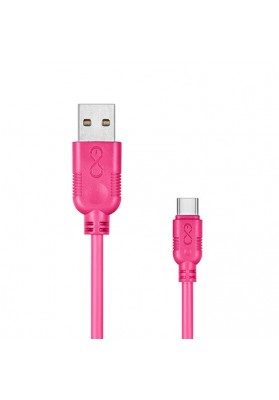 Uniwersalny kabel USB 2.0 do USB-C EXC Whippy, 2m, różowy