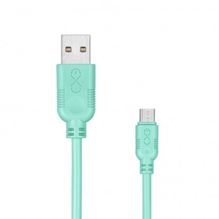 Uniwersalny kabel Micro USB EXC Whippy, 2m, miętowy