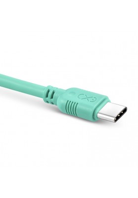 Uniwersalny kabel USB 2.0 do USB-C EXC Whippy, 2m, miętowy