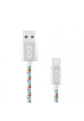 Uniwersalny kabel USB 2.0 do USB-C EXC Diamond, 1,5m, biały/mix kolorów