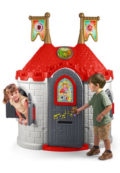 Feber domek dla dzieci średniowieczny zamek dźwięk otwierane drzwi okna