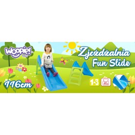WOOPIE Zjeżdżalnia Ogrodowa dla dzieci ze ślizgiem wodnym Fun Slide 116 cm Zielona
