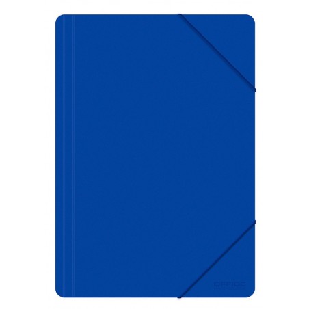 Teczka z gumką OFFICE PRODUCTS, A4, PP, 500mikr., 3-skrz., niebieska