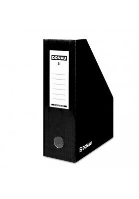 Pojemnik na dokumenty DONAU, karton, ścięty, A4/100mm, lakierowany, czarny